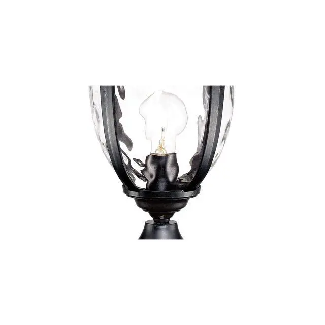 Alt view image 6 of 6 - Bellagio 21 1/4" High Country Traditional Outdoor Post Light Fixture Pole Porch House Exterior Lantern Weatherproof Texturized Black Finish Metal Clear Glass Shade Outside Front Door