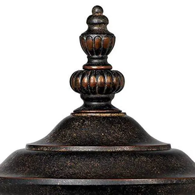 Alt view image 5 of 6 - Bellagio European Outdoor Post Light Fixture with Pier Mount Bronze 25 inch Tall Glass for Exterior House Porch Patio Outside Deck Garage Yard Garden Driveway Home Lawn Walkway