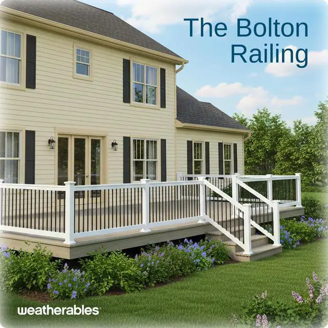 Alt view image 2 of 6 - Bolton Porch and Deck Railing Kit Aluminum and Vinyl Railing Kit for Decks, Porches, Balcony Railing, and More (42 x 72)