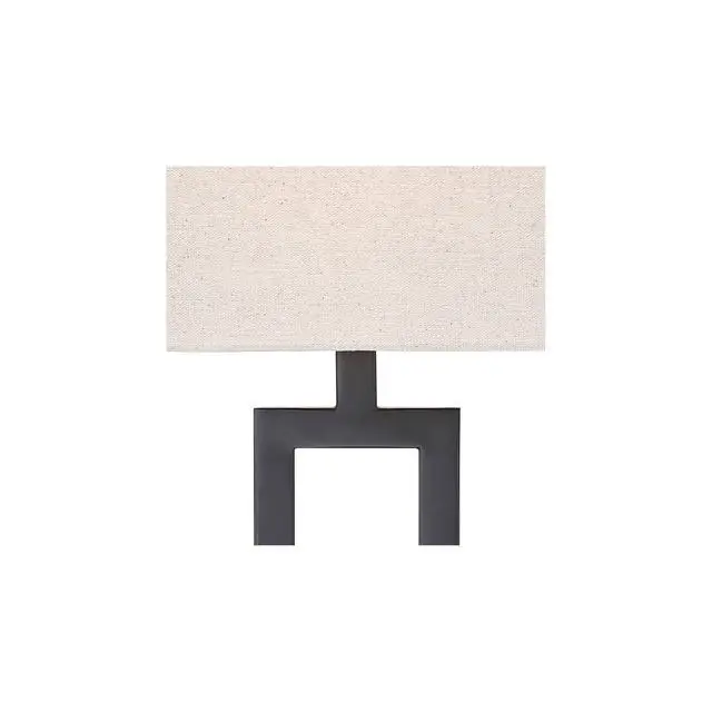 Alt view image 4 of 6 - Aston Modern Industrial Table Lamps 26" High Set of 2 Rich Black Open Rectangular Metal Base Off-White Fabric Shade for Living Room Bedroom House Bedside Nightstand Home Office