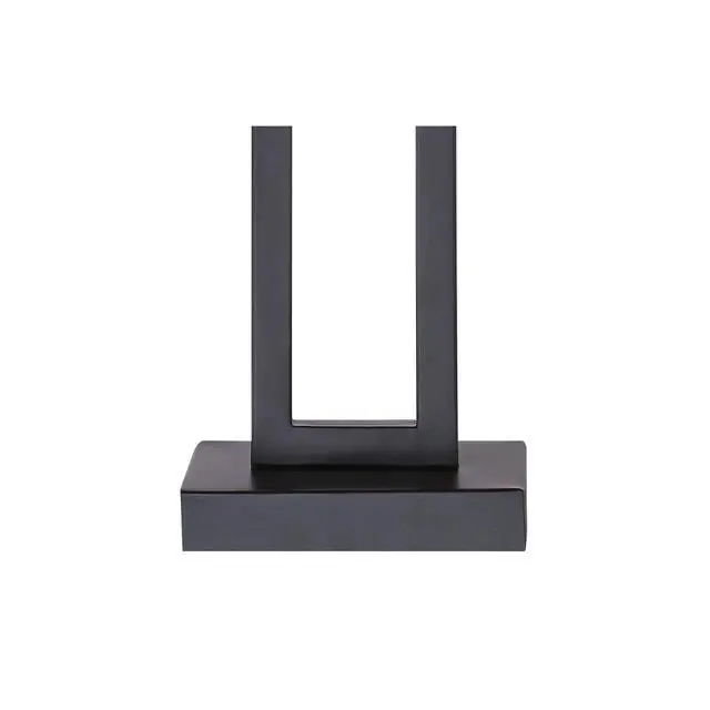 Alt view image 6 of 6 - Aston Modern Industrial Table Lamps 26" High Set of 2 Rich Black Open Rectangular Metal Base Off-White Fabric Shade for Living Room Bedroom House Bedside Nightstand Home Office