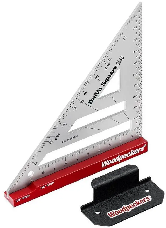 Main image of Delve Square, 10-in-1 Woodworking Layout Tool, 6 Inch, Stainless Steel, Feature Packed Carpenter Square