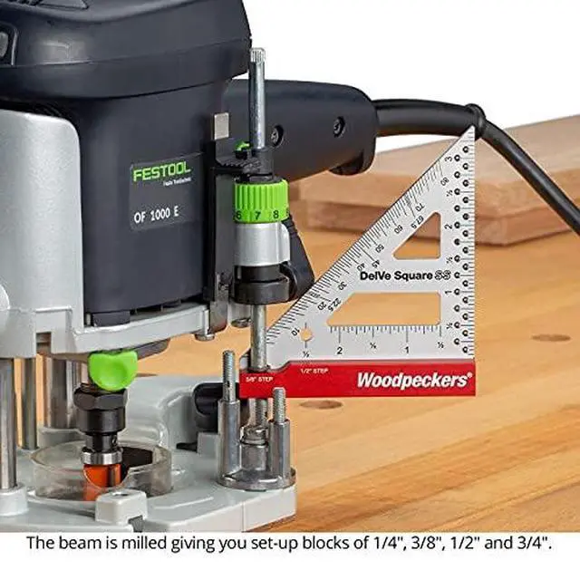 Alt view image 6 of 6 - Delve Square, 10-in-1 Woodworking Layout Tool, 6 Inch, Stainless Steel, Feature Packed Carpenter Square