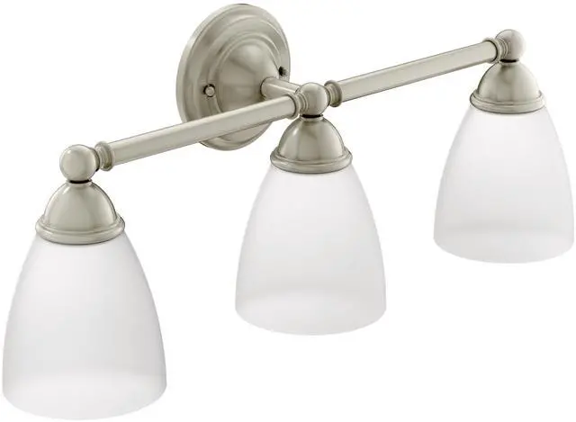 Main image of YB2263BN Brantford 3-Light Dual-Mount Bath Bathroom Vanity Fixture with Frosted Glass, Brushed Nickel
