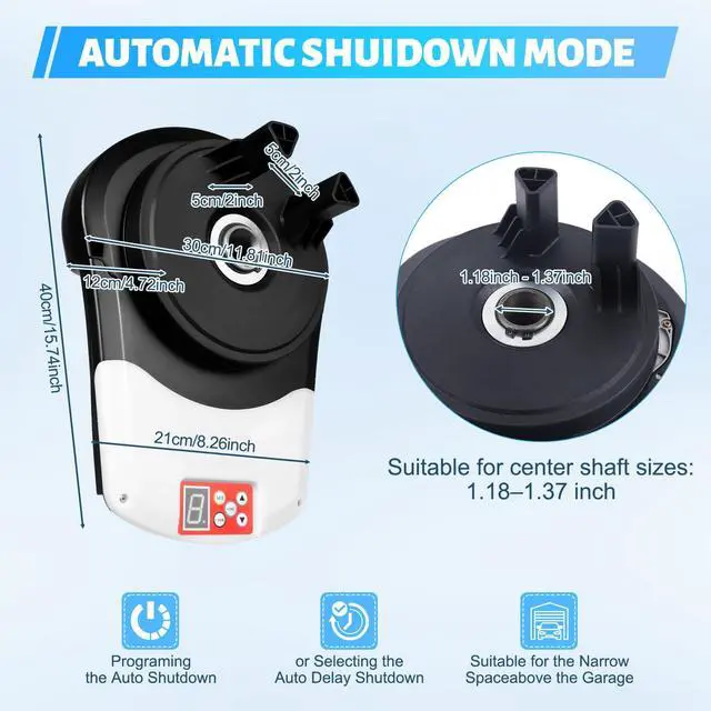 Alt view image 2 of 6 - Roll Up Door Opener, 110V Side Mount Garage Door Opener with 800N Motor | 800N Quiet Motor for Garage, Warehouse, Barn, Farm and Shop Roll Up Doors, 55dB Operation, Auto Reverse, 2 Remotes