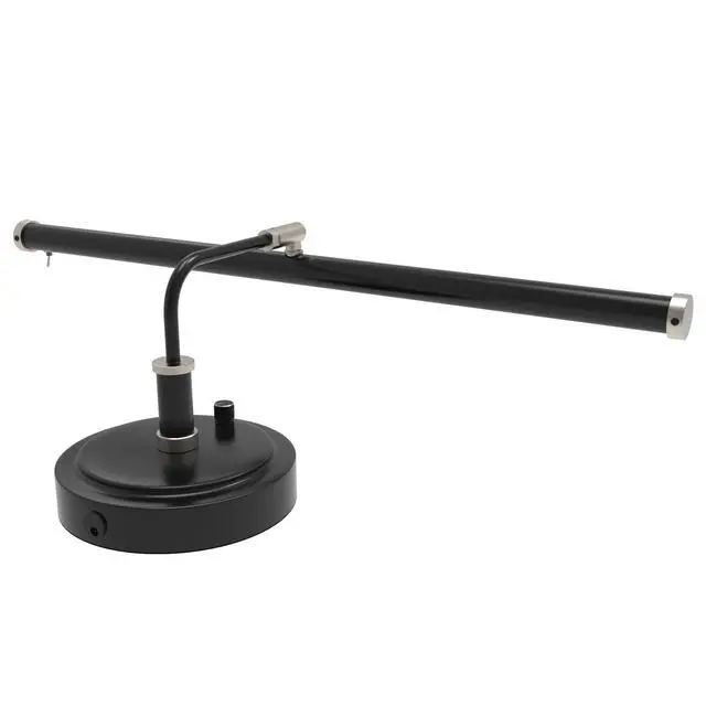 Alt view image 3 of 6 - 19" Black with Brass Accents LED Directional Piano Desk Lamp - PLED101D (Satin Nickel)