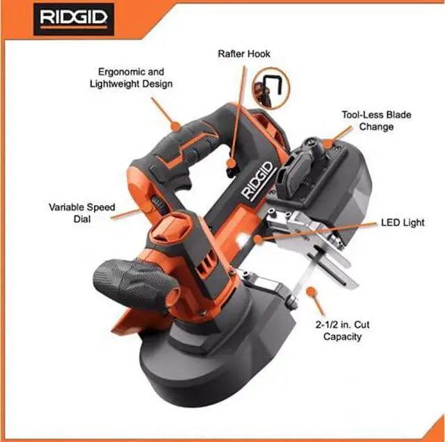 Alt view image 2 of 6 - 18V Compact Band Saw Tool ONLY R8604B | Battery and Charger Sold Separately - Not eligible for the Service Agreement