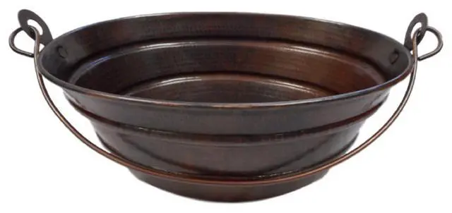 Alt view image 2 of 6 - Simply Copper 16" x 12" Oval Copper BUCKET Vessel Bathroom Sink with Handle
