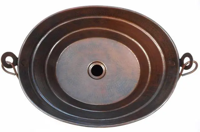 Alt view image 3 of 6 - Simply Copper 16" x 12" Oval Copper BUCKET Vessel Bathroom Sink with Handle