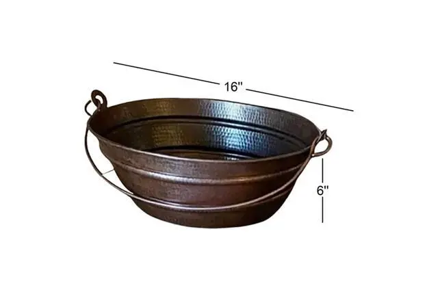 Alt view image 6 of 6 - Simply Copper 16" x 12" Oval Copper BUCKET Vessel Bathroom Sink with Handle