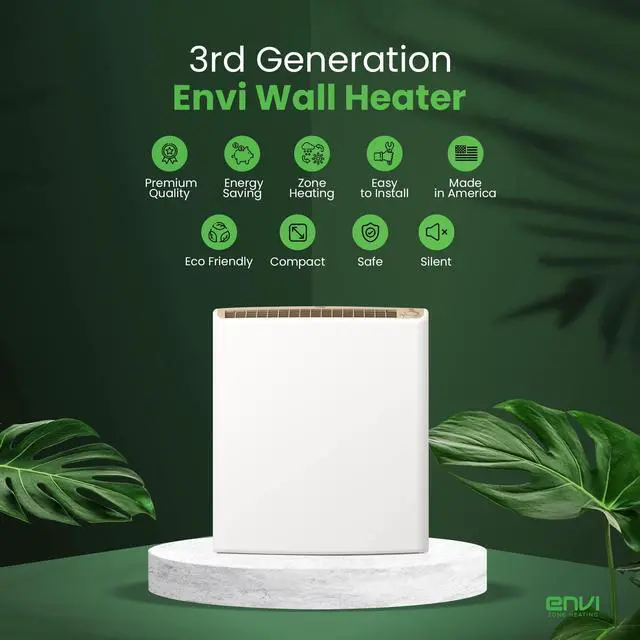 Alt view image 3 of 6 - 220 Volt Hardwired Electric Panel Wall Heater for Home, Energy Efficient, Child Safe, Quiet, Great for Bedrooms, Bathrooms, Office, Kitchen, Garage, Tip-Over Protection, Comfort-Level Thermostat