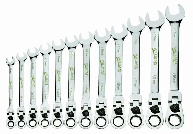Main image of MWS-12RCF 12-Piece Metric Reversible Flex Head Ratcheting Combination Wrench Set