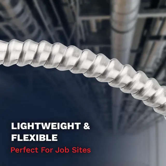 Alt view image 2 of 6 - Solid Metal Clad 12/3 Cable with Ground Wire 250 Feet - MC Aluminium Armor and Stranded Copper Conductor (250ft Cut)