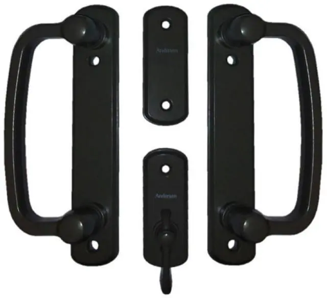 Main image of Albany 2-Panel Gliding Door Hardware Set in Black