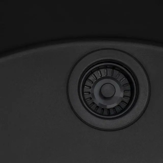 Alt view image 5 of 6 - 16 x 20 inch epiGranite Drop-in Topmount Granite Composite Quartz Single Bowl Wet Bar Prep Sink - Midnight Black - RVG1016BK