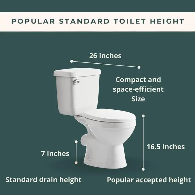 Alt view image 3 of 6 - Compact 16.5 Two-Piece Rear Outlet Toilet, Extra Two Types Extension Pipes For Easy Installation, P-Trap & 7 Rough-in Back Discharge, Soft-Close Seat, Powerful Eco-Friendly Flush White
