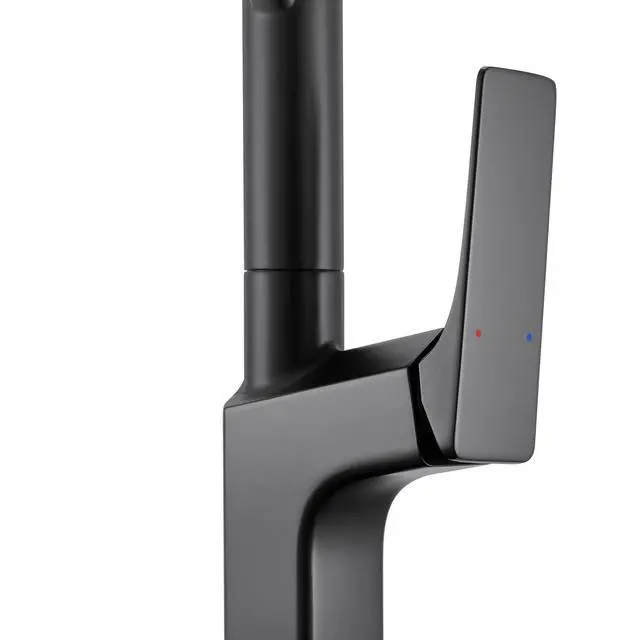 Alt view image 3 of 6 - Seneca Matte Black Single Handle Pull Down Kitchen Faucet Spiral Pro Style with Pre-Rinse Spray Hose - RVF1236MB