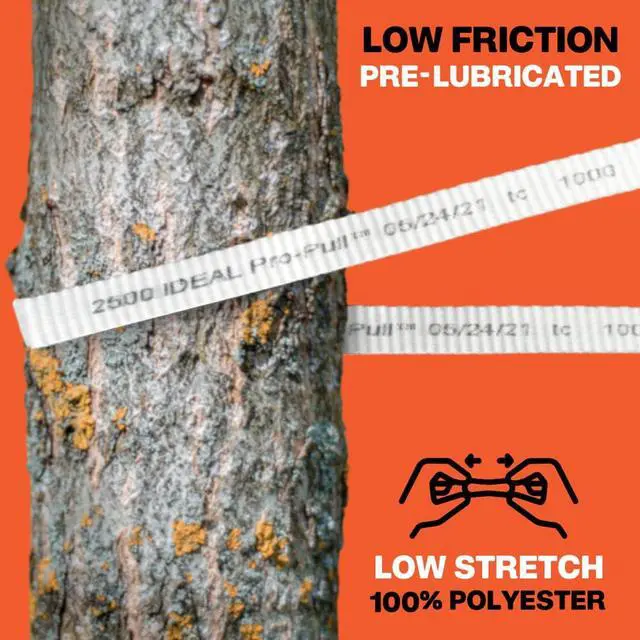Alt view image 5 of 6 - Heavy-Duty Mule Tape Low-Stretch Polyester Webbing Rope for Cable Pulling & Conduit Installation (2500 lb., 3/4" x 3000')