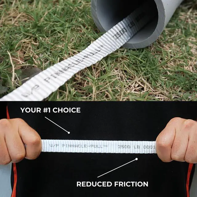 Alt view image 6 of 6 - Heavy-Duty Mule Tape Low-Stretch Polyester Webbing Rope for Cable Pulling & Conduit Installation (2500 lb., 3/4" x 3000')