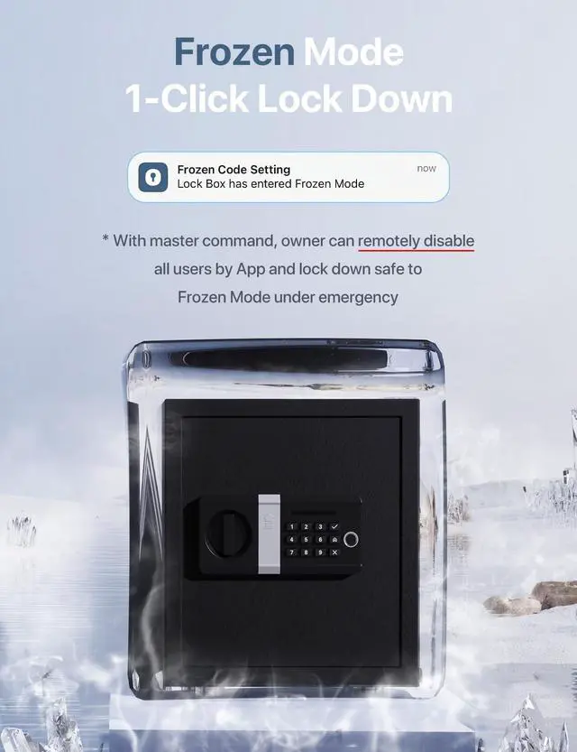 Alt view image 4 of 6 - FORFEND Smart Home Safes | WiFi Safe Box App Unlock/Alarm | Voice Control, Kidnap SOS Alarm, Tamper Detect, Frozen Mode | Money Security Lockbox History Track | Digital Caja Fuerte Remote Live Monitor