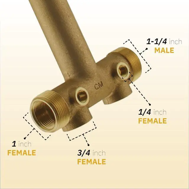 Alt view image 2 of 6 - Pressure Tank Installation Kit with Brass Union Tee to fit most pressure tanks with 1 ¼ inlet connection and diameters up to 22, Handle Cover Color May Vary