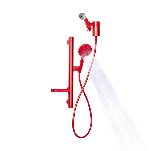 Main image of Shower Kit + Filter, Red - Slide bar, 3 Spray Functions Plus Pause, Extra Long 70 Inch Hose - Easy DIY Installation - High Pressure Performance