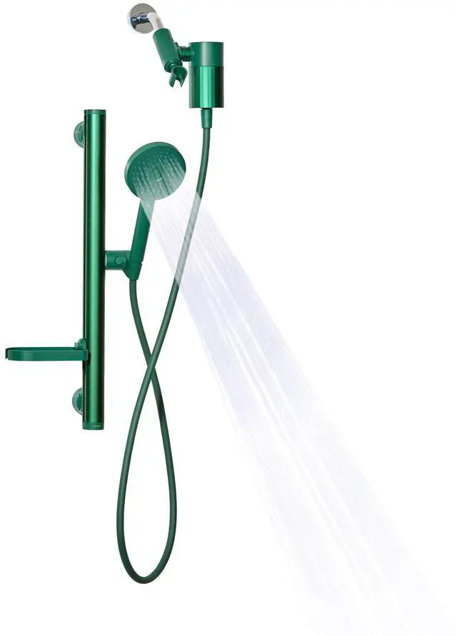 Main image of Shower Kit + Filter, Green - Slide bar, 3 Spray Functions Plus Pause, Extra Long 70 Inch Hose - Easy DIY Installation - High Pressure Performance