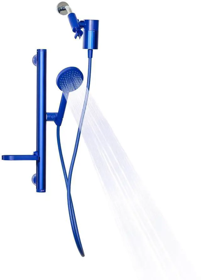 Main image of Shower Kit + Filter, Blue - Slide bar, 3 Spray Functions Plus Pause, Extra Long 70 Inch Hose - Easy DIY Installation - High Pressure Performance