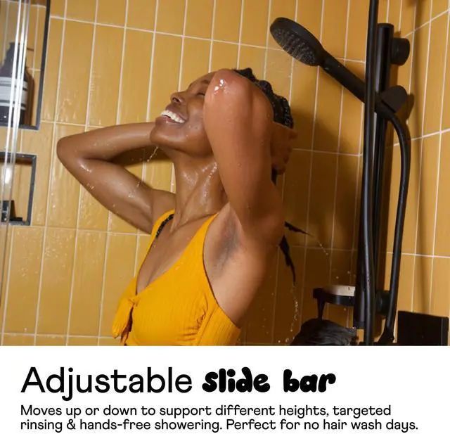 Alt view image 3 of 6 - Shower Kit + Filter, Blue - Slide bar, 3 Spray Functions Plus Pause, Extra Long 70 Inch Hose - Easy DIY Installation - High Pressure Performance