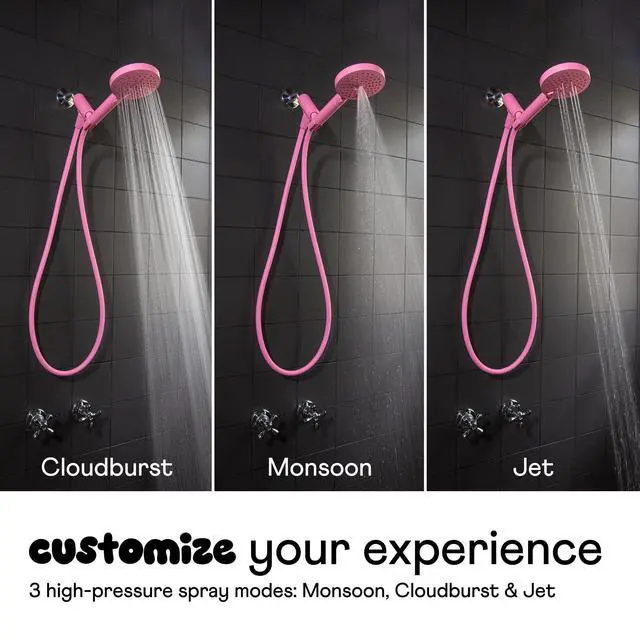 Alt view image 5 of 6 - Shower Kit + Filter, Blue - Slide bar, 3 Spray Functions Plus Pause, Extra Long 70 Inch Hose - Easy DIY Installation - High Pressure Performance