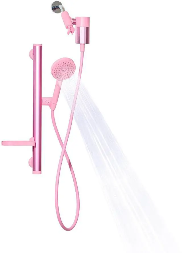 Main image of Shower Kit + Filter, Pink - High Pressure, 3 Spray Functions Plus Pause, Extra Long 70 Inch Hose - Easy DIY Installation - High Pressure Performance