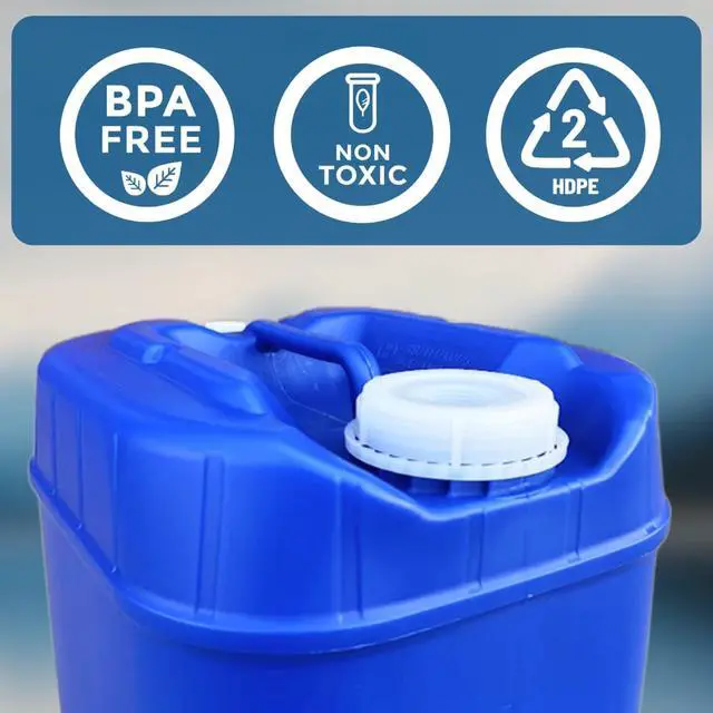Alt view image 5 of 6 - 5-Gallon Stackable Water Storage Containers, Water Treatment, 8 Lids + 2 Spigots, Easy Fill, Survial Supply Emergency Water Storage for Disaster Preparedness, 30 Gallon (6 Tank)