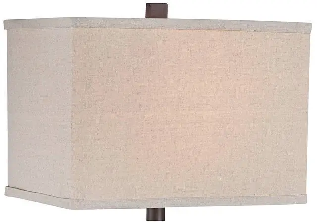 Alt view image 3 of 6 - Tahoe Small Rustic Traditional Style Table Lamps 26" High Set of 2 Natural Stale Open Base Rectangular Box Shade for Living Room Bedroom House Bedside Home (Colors May Vary)