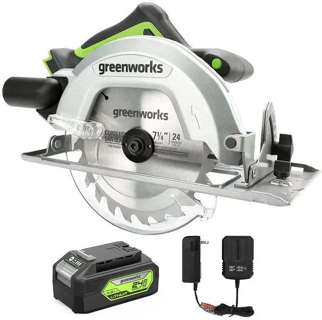 Main image of 24V 7-1/4'' Circular Saw Brushless Cordless, with 4Ah Battery and 2A Charger