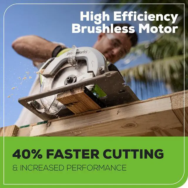 Alt view image 5 of 6 - 24V 7-1/4'' Circular Saw Brushless Cordless, with 4Ah Battery and 2A Charger