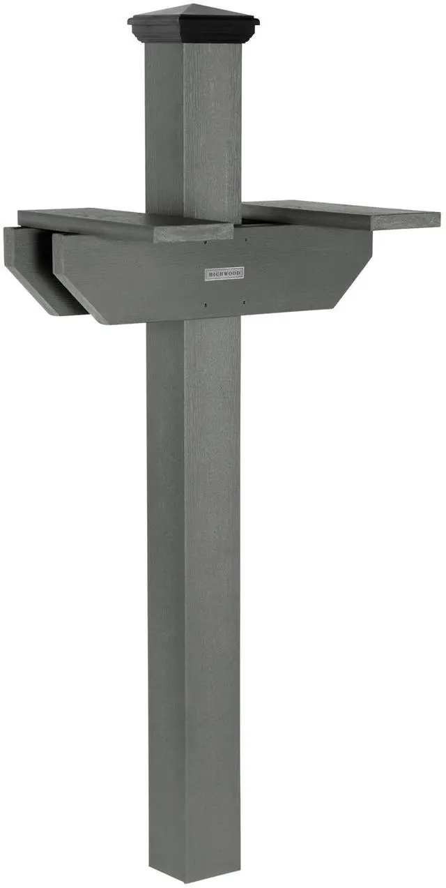 Main image of Hazelton Two-Sided Mailbox Post, Coastal Teak
