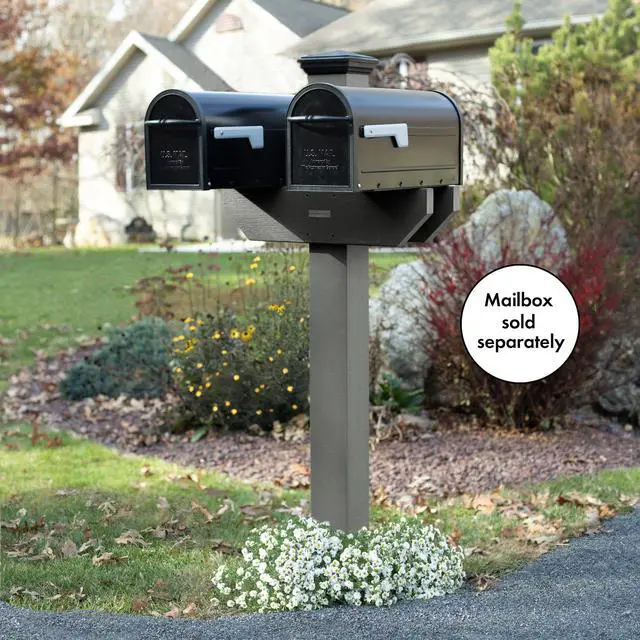 Alt view image 3 of 5 - Hazelton Two-Sided Mailbox Post, Coastal Teak