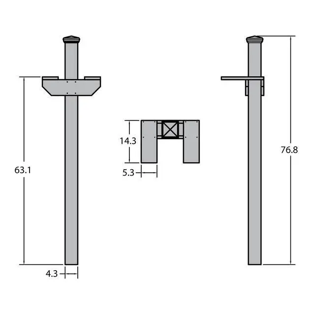 Alt view image 4 of 5 - Hazelton Two-Sided Mailbox Post, Coastal Teak