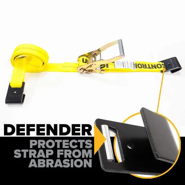 Alt view image 2 of 6 - Flat Hook Ratchet Straps 2 Inch x 50 Foot (6-Pack), 10,000 LBS Break Strength, Hay Hauling Straps, Heavy Duty Tie Downs for Flatbed Trailer or Truck, Secure Hay Balers