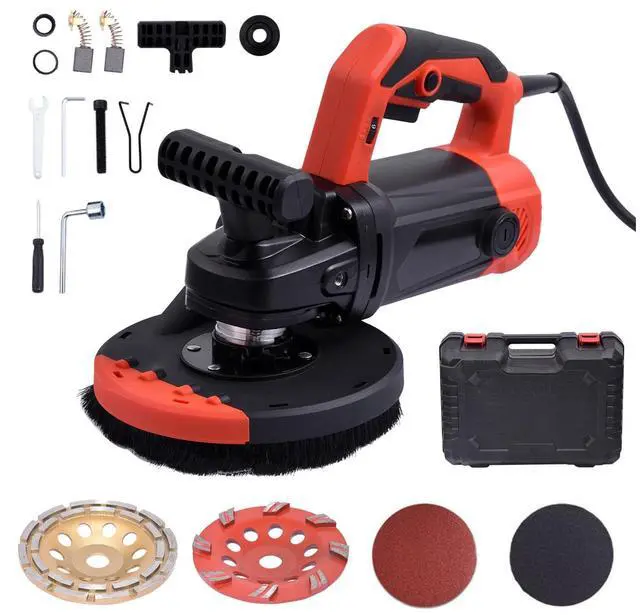 Main image of 7-Inch Concrete Floor Grinder, 2200W Powerful Concrete Sanding Machine Concretes Sander Practical Angle Grinder Tool Floor Grinders Polishing Machine 90° Seamless sanding for Floors(Size:D)