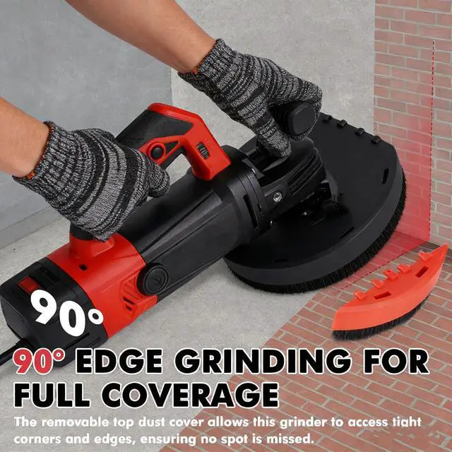 Alt view image 5 of 6 - 7-Inch Concrete Floor Grinder, 2200W Powerful Concrete Sanding Machine Concretes Sander Practical Angle Grinder Tool Floor Grinders Polishing Machine 90° Seamless sanding for Floors(Size:D)