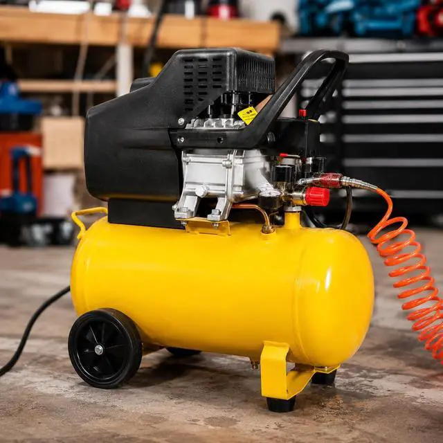 Alt view image 2 of 6 - 3.5HP 10 Gallons Air Compressor Tank Ultra Quiet Horizontal Tank Adjustable Pressure Ideal for DIY, Home & Garage Applications, 8.37 CFM