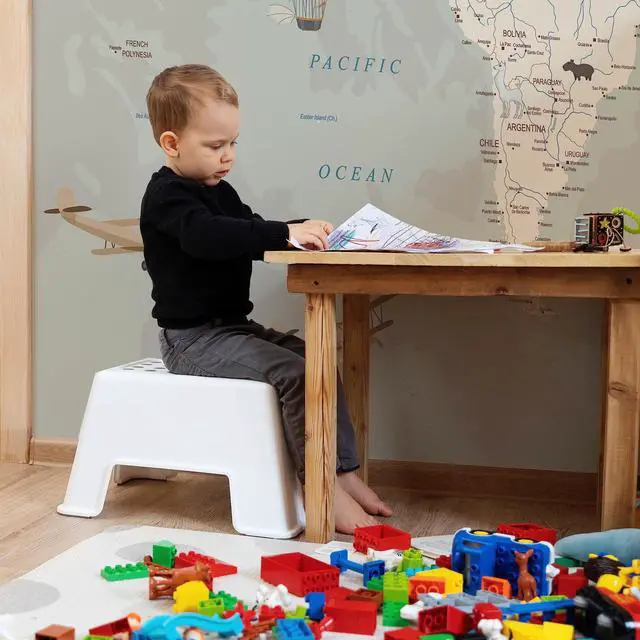 Alt view image 6 of 6 - Kids World Map Wallpaper with AnimalsPeel and Stick Educational DecalsNursery Murals for Baby, Toddlers,Boys, Kids RoomRemovable Waterproof Decor for Bedroom, Classroom, Playroom(148W x 118.1H)