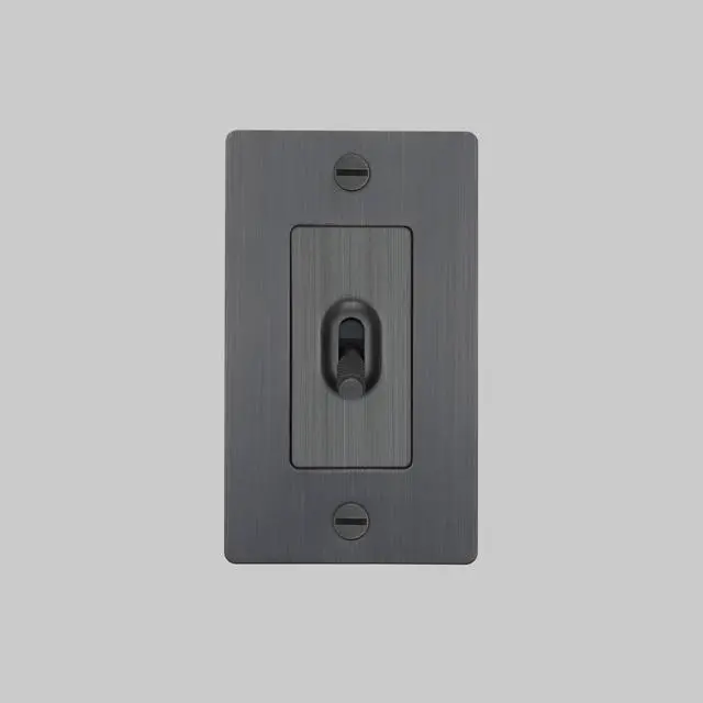 Alt view image 2 of 5 - Buster and Punch 1 Gang Light Switch 1-Way Cross Knurl Without Logo (Smoked Bronze)