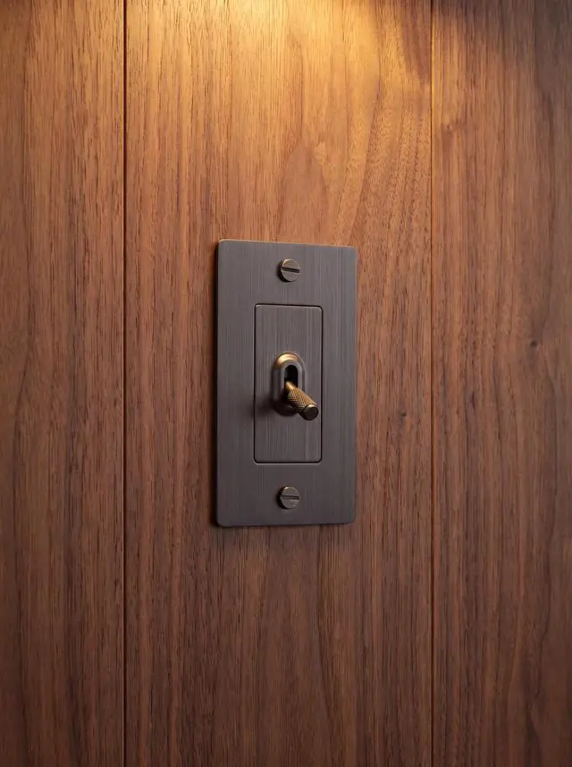 Alt view image 3 of 5 - Buster and Punch 1 Gang Light Switch 1-Way Cross Knurl Without Logo (Smoked Bronze)