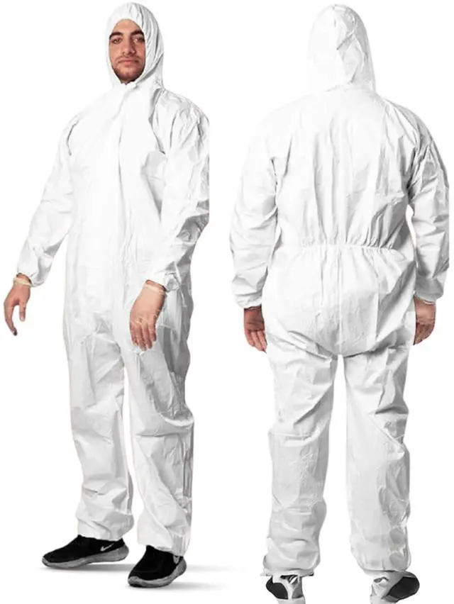 Main image of Lightweight Disposable Coveralls with Hood - Waterproof Protective Suit for Painting, Cleaning, Construction & Spray Foam Insulation - Durable Full Body Protection - 50 Pack (XL)