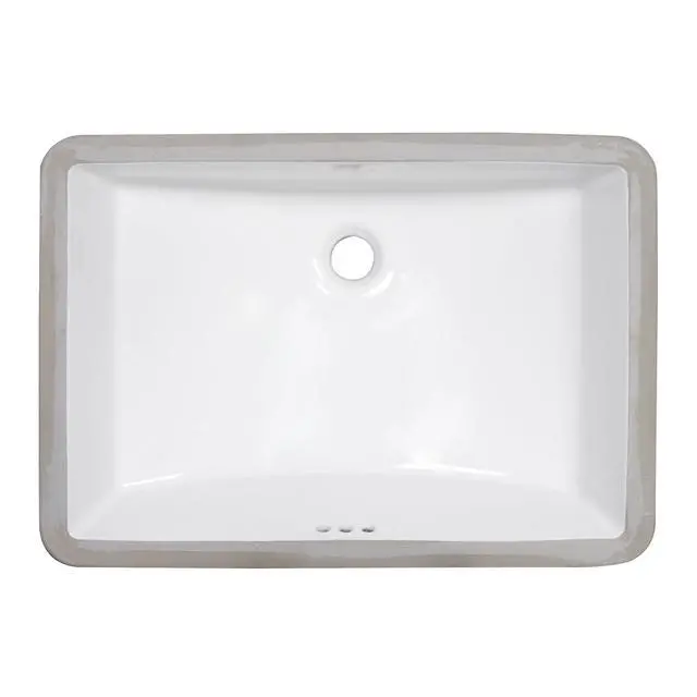 Alt view image 2 of 6 - 23 x 14 inch Undermount Bathroom Vanity Sink White Rectangle Porcelain Ceramic with Overflow - RVB0723