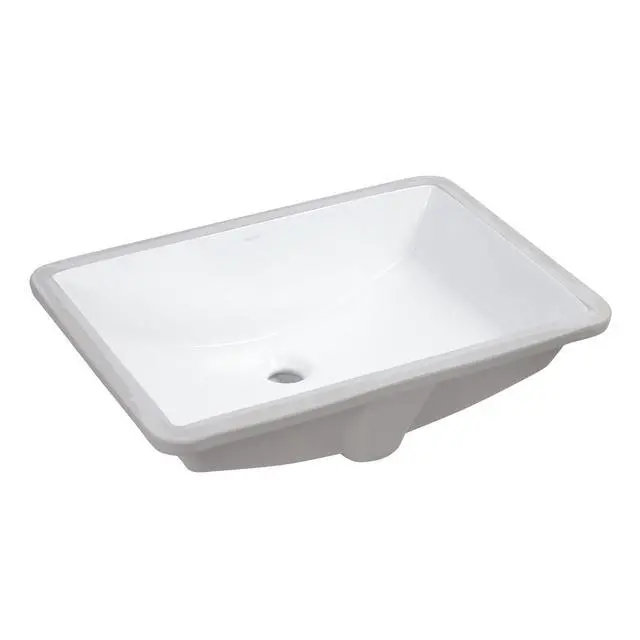 Alt view image 3 of 6 - 23 x 14 inch Undermount Bathroom Vanity Sink White Rectangle Porcelain Ceramic with Overflow - RVB0723