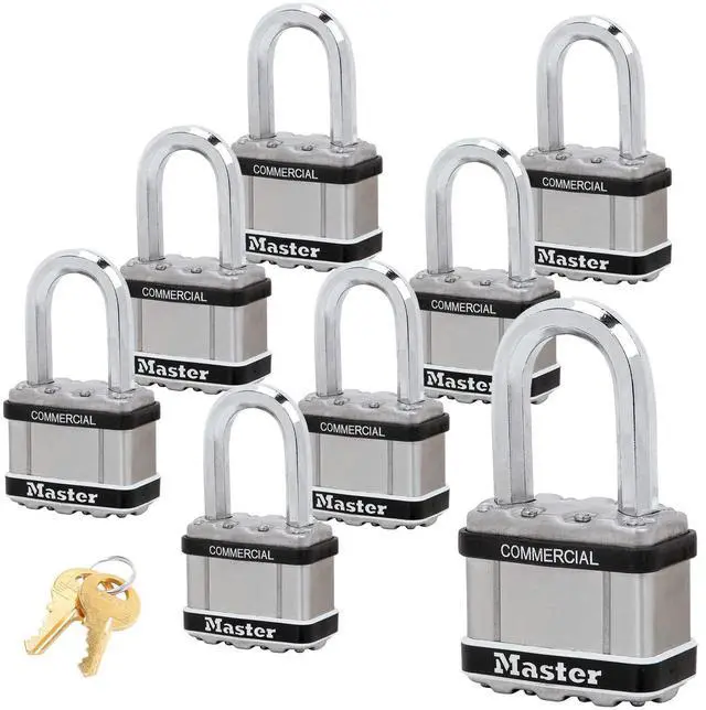 Main image of Magnum Padlocks - 2" W x 1-1/2"L Shackle, Eight (8) Keyed Alike Locks w/ 16 Keys, M5NKALFSTS-8 w/BumpStop Technology