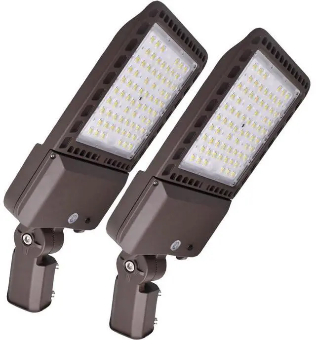 Main image of 2 Pack 300W LED Parking Lot Lights Adjustable Slip Fitter,Outdoor Lighting with Dusk to Dawn,39000LM,IP65 Waterproof,5000K,LED Street Shoebox Pole Lights,110-277V for Commercial Lighting ETL Listed